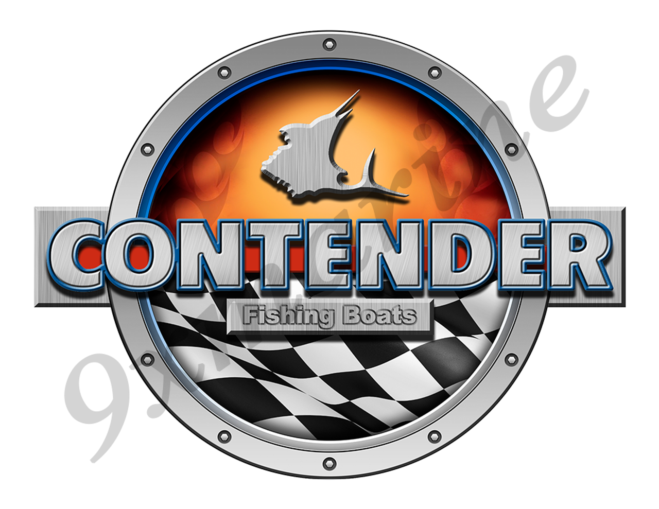 Contender Racing Boat Round Sticker - Name Plate