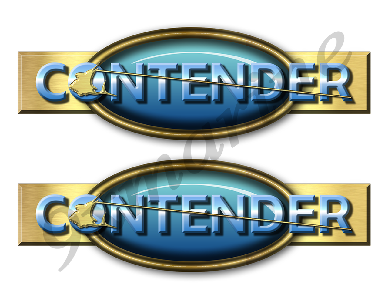 Two Contender Retro Stickers 10"x3"