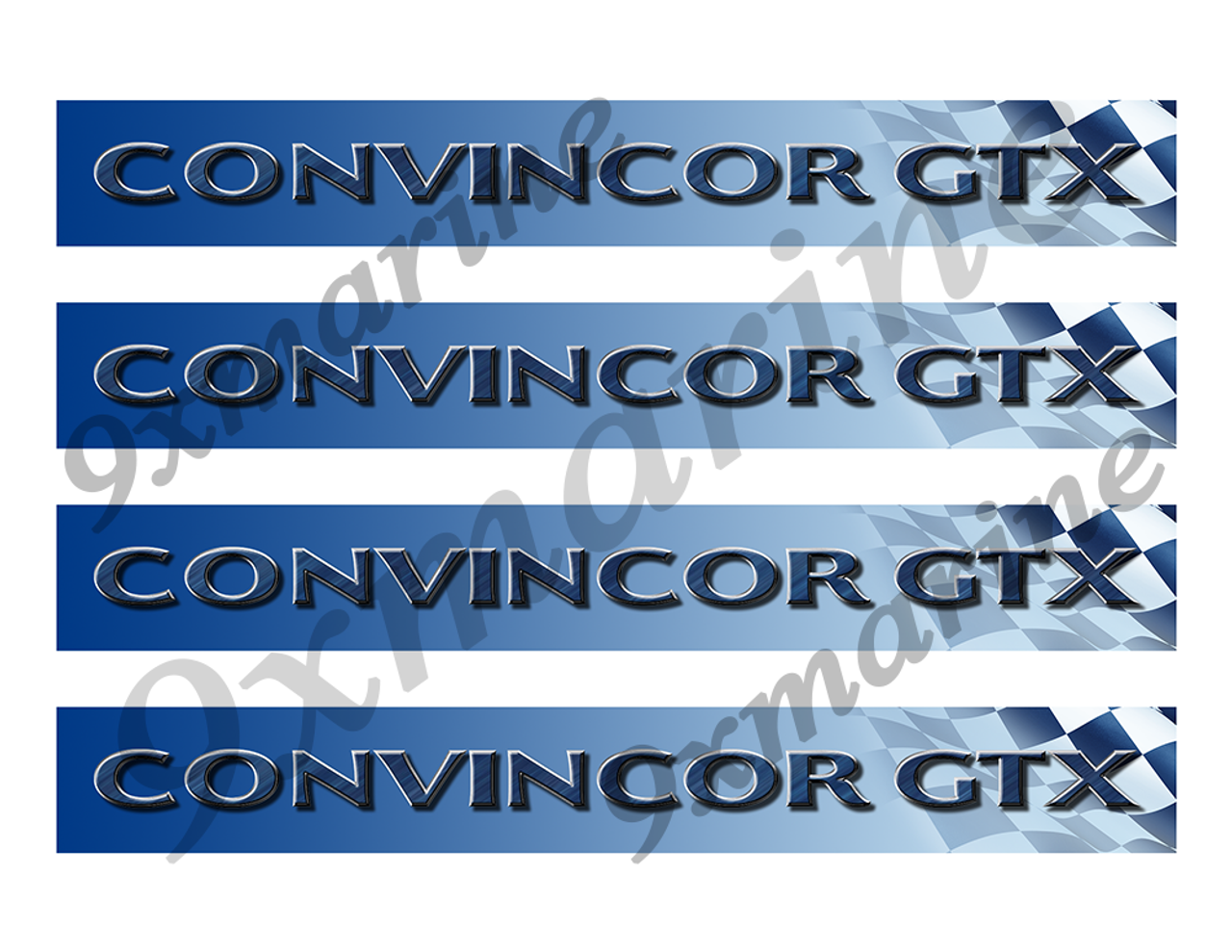 4 Convincor GTX Vinyl Stickers - 10"x1.5" each