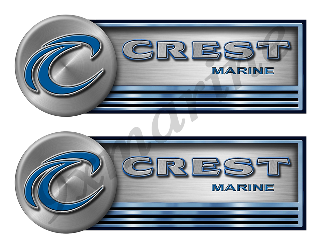 Two Crest Stickers for Boat Restoration - 10" long each
