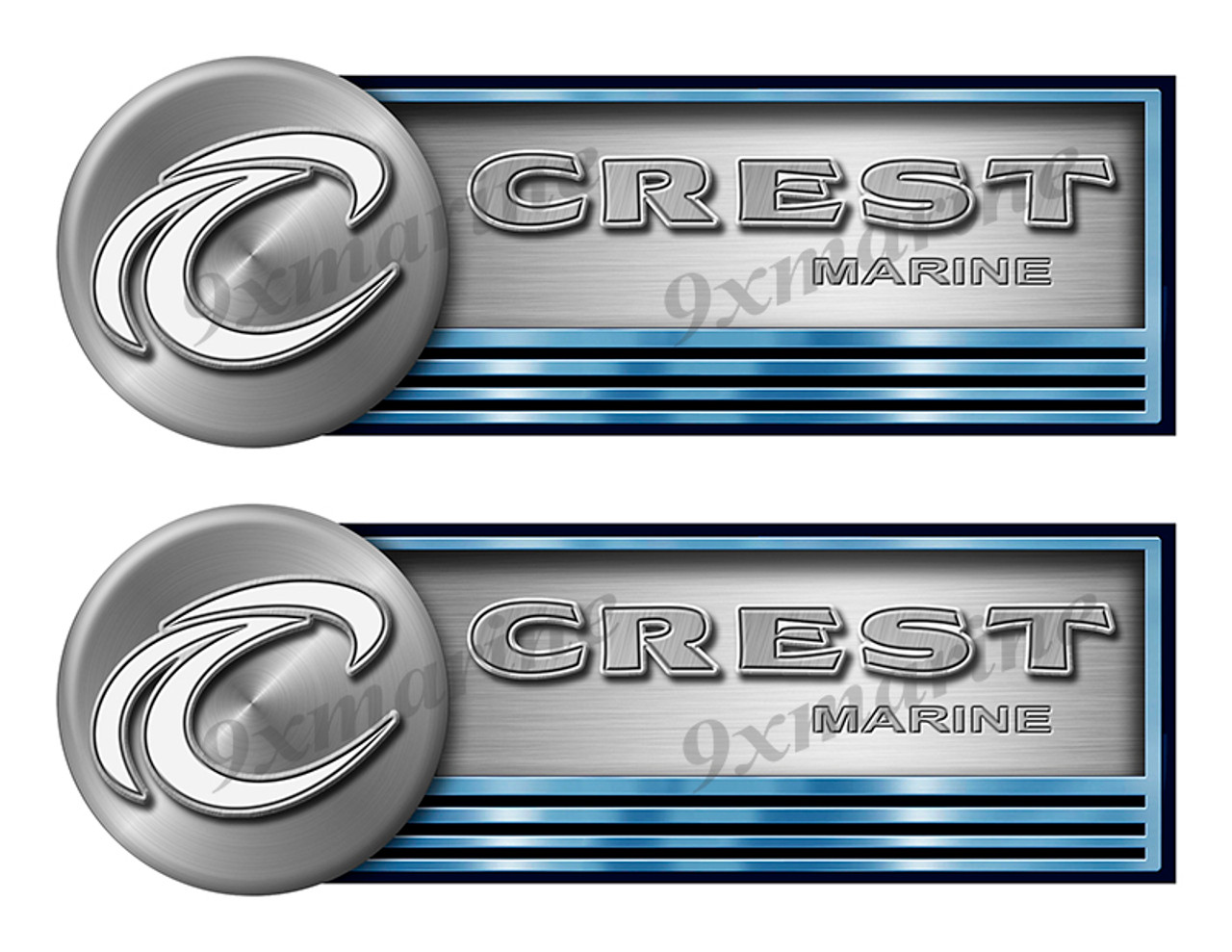 Two Crest Stickers for Boat Restoration - 10" long each