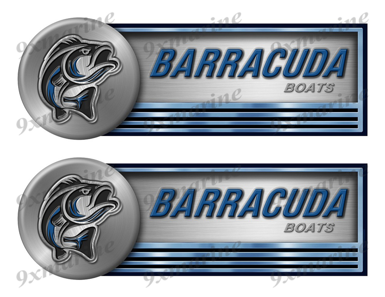 Two Barracuda Stickers for Boat Restoration - 10" long each