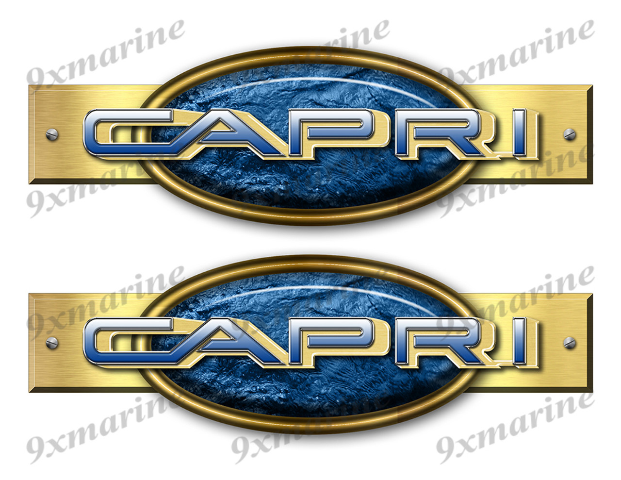 Two Capri Retro Stickers 10"x3"