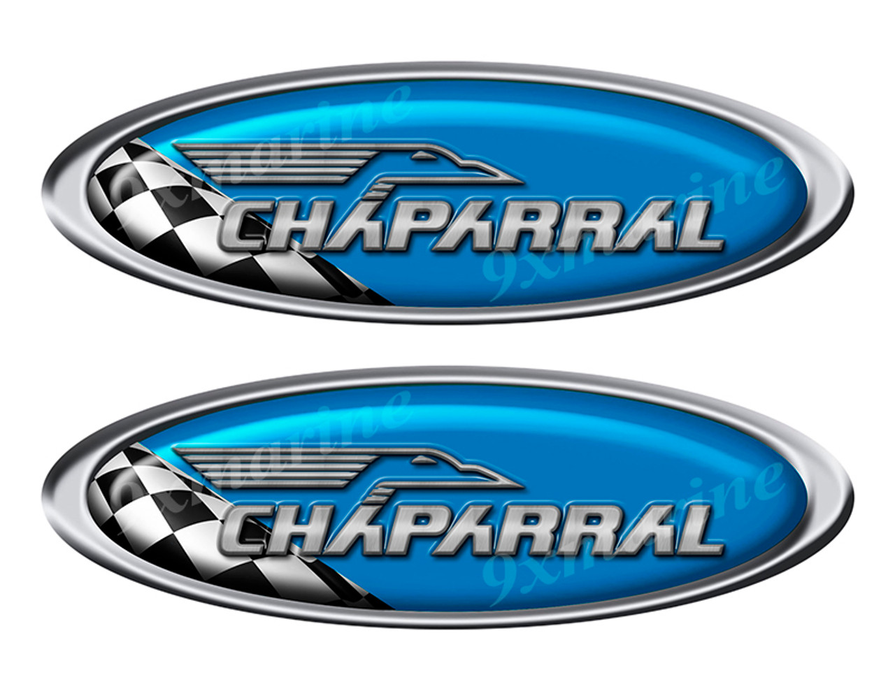 Two Chaparral Vinyl Racing Oval Stickers 10" long each