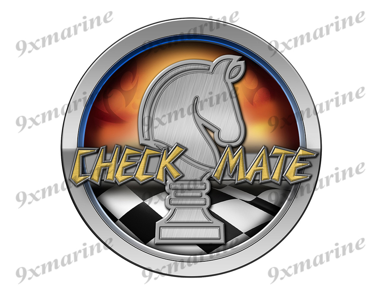 Checkmate 70s Boat Round Sticker - Name Plate