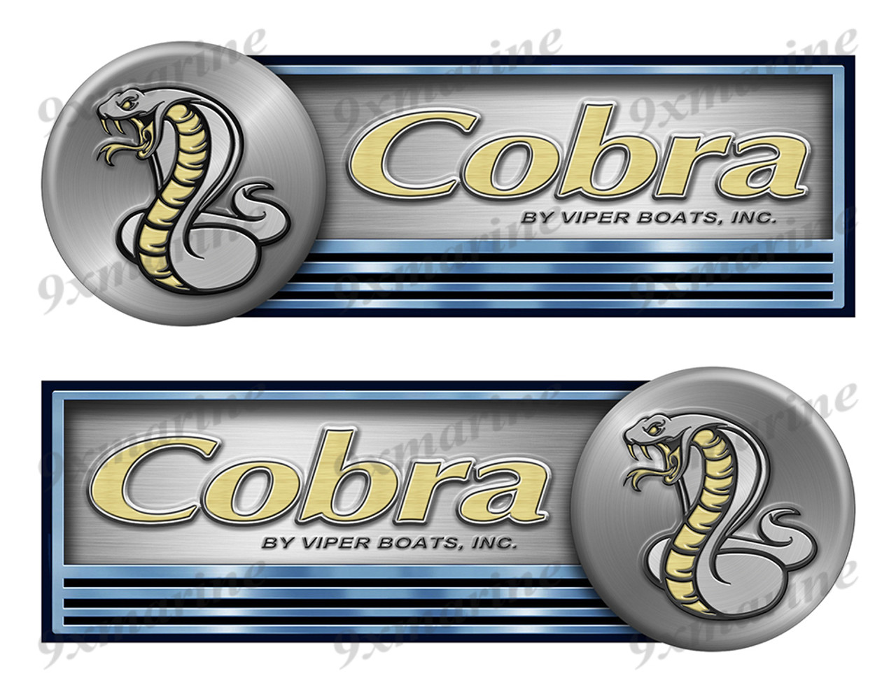 Two Cobra Stickers for Boat Restoration - 10" long each