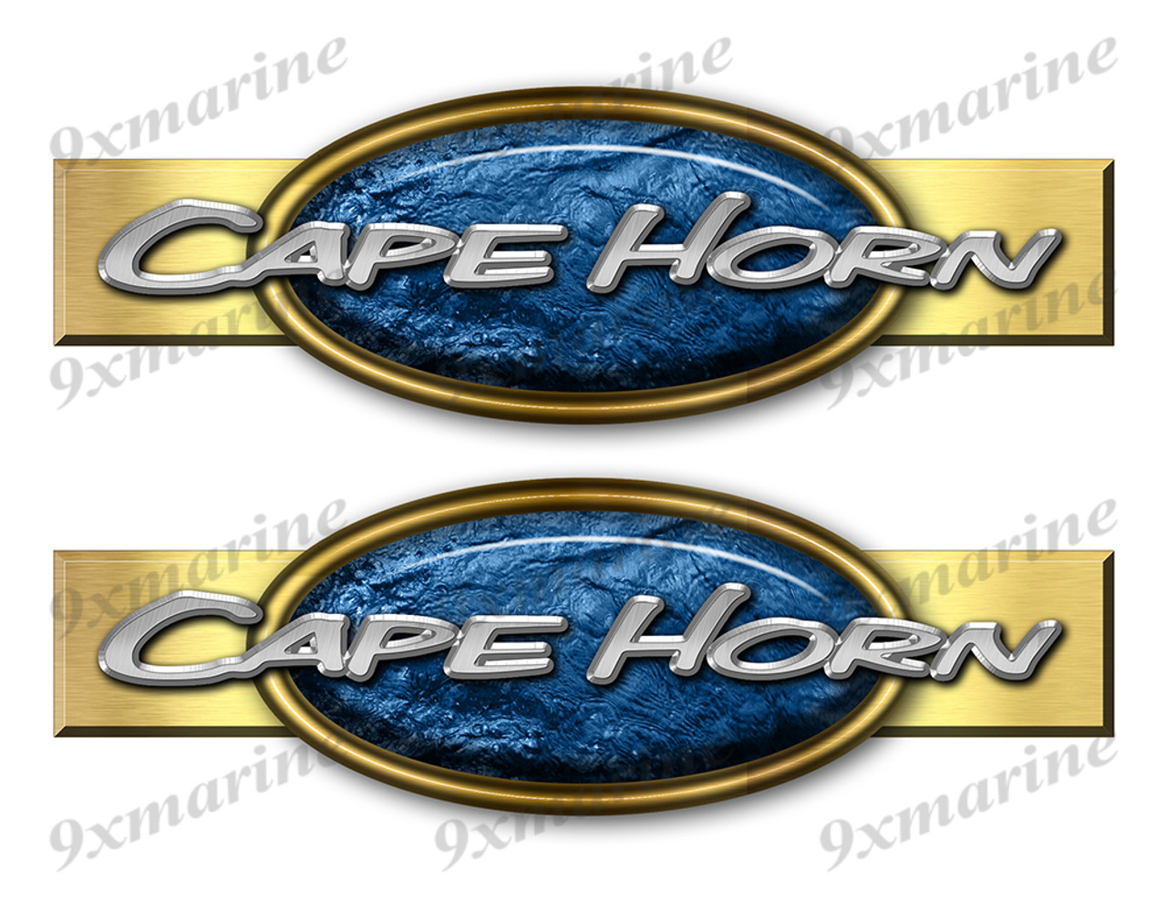 Two Cape Horn Retro Stickers 10"x3"