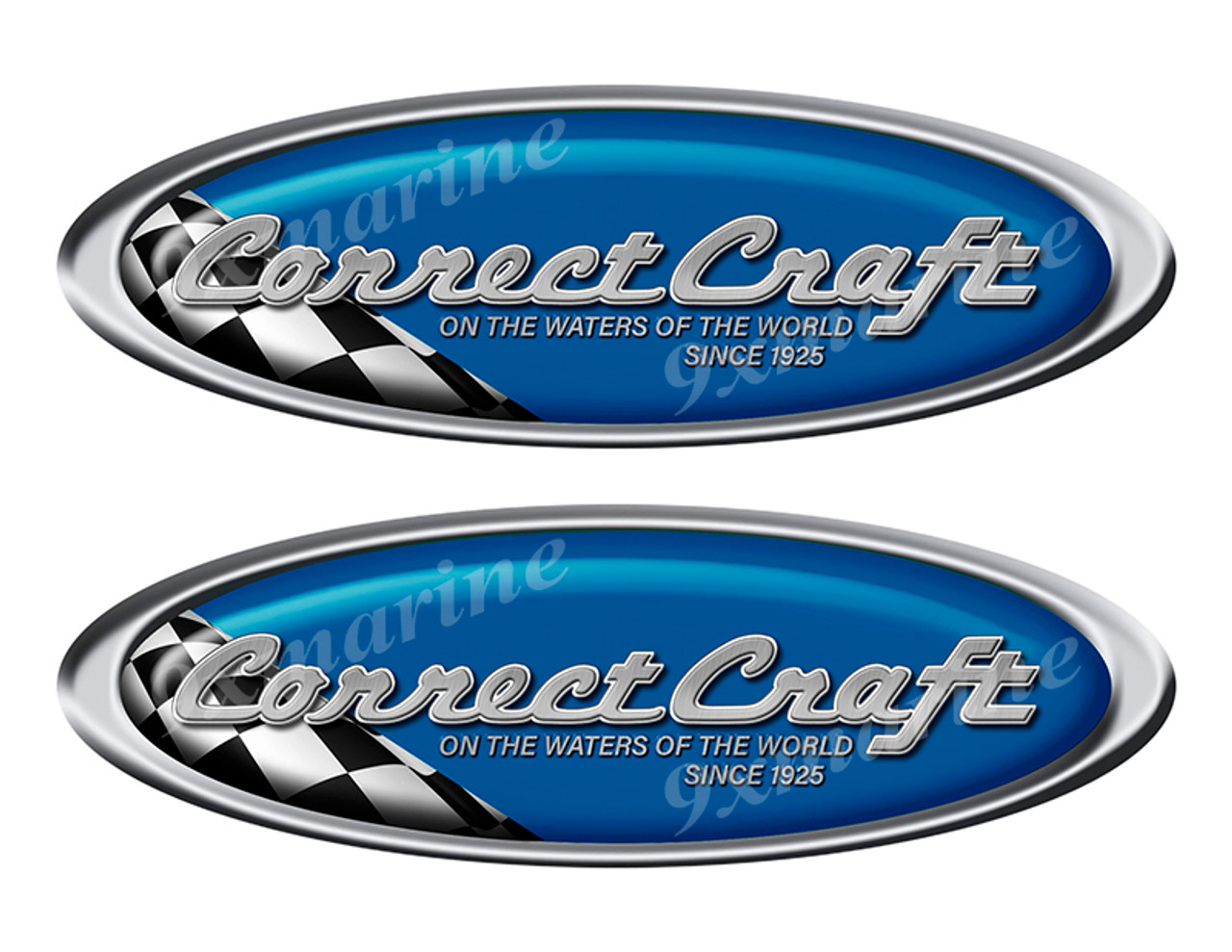 Two Correct Craft Vinyl Racing Oval Stickers 10" long each