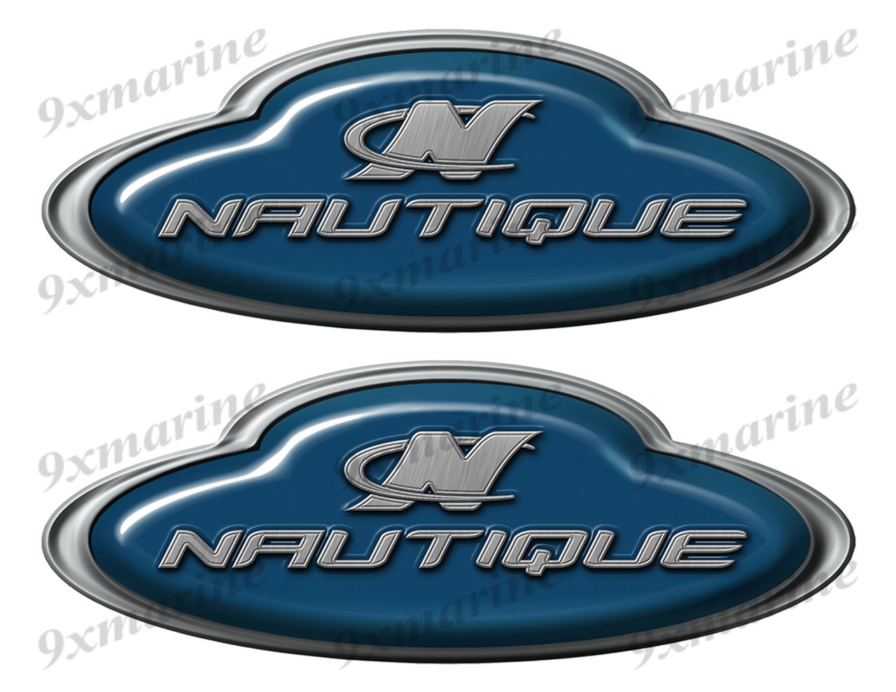 Correct Craft Nautique Boat Oval Sticker set - Name Plate