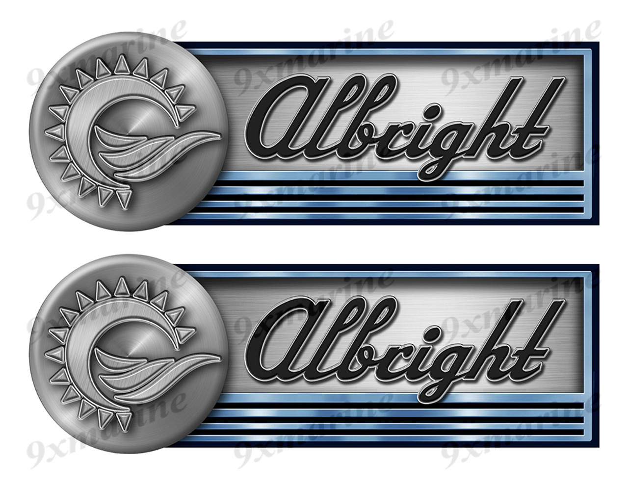 Two Albright Stickers for Boat Restoration - 10" long each