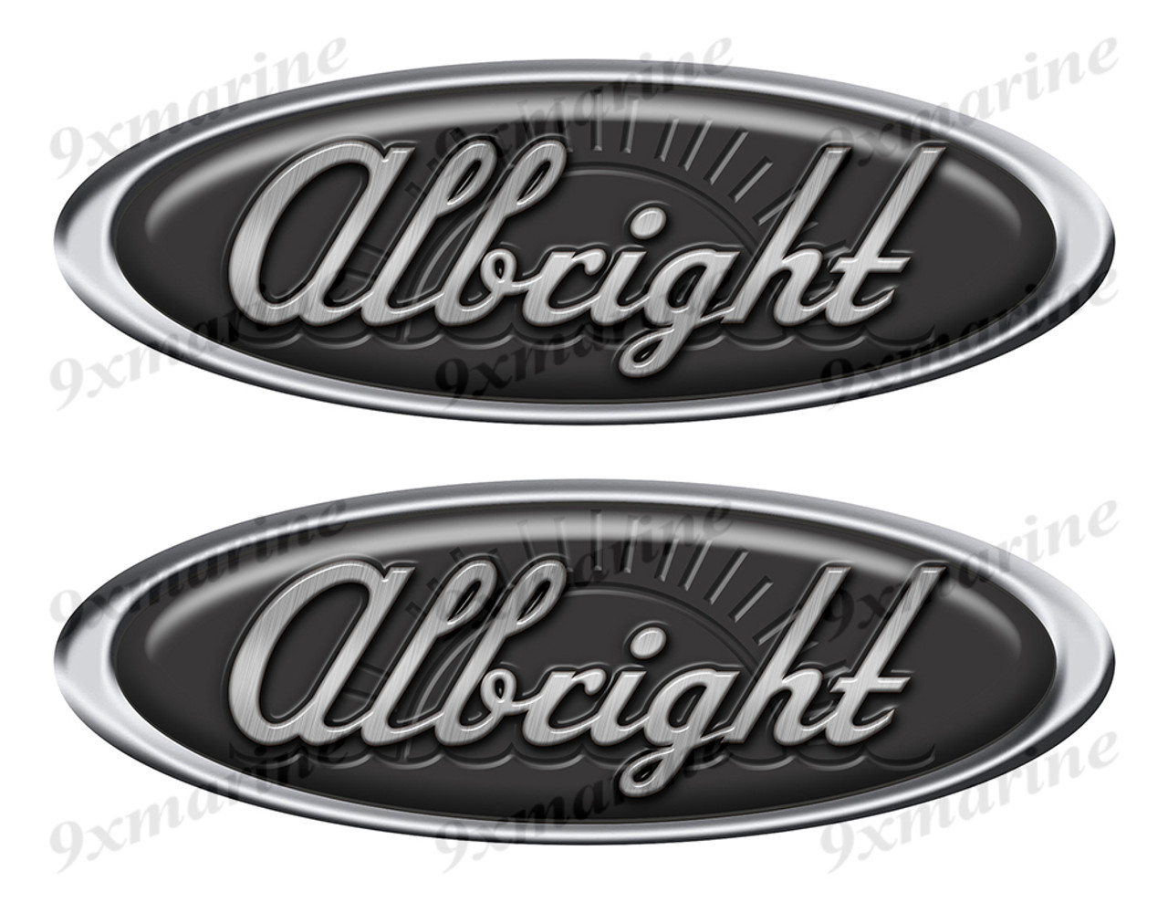 Two Albright Classic Oval Stickers 10" long