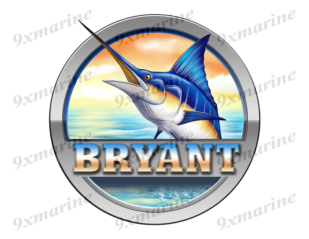 Bryant Marlin Round Designer Sticker 7.5"x7.5"