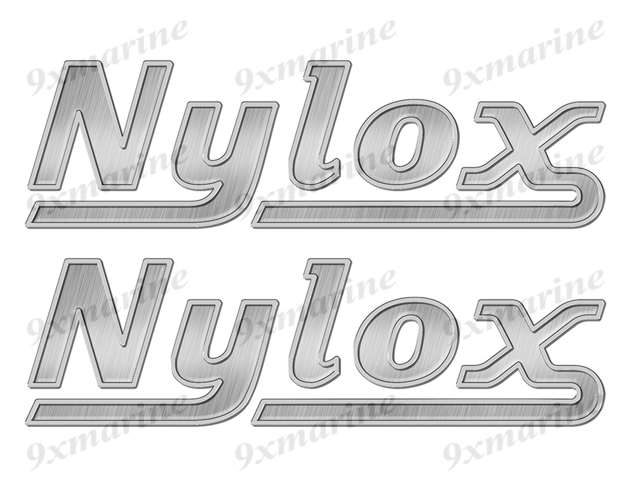 Nylox boat Stickers "3D Vinyl Replica" of metal originals - 10"x3"