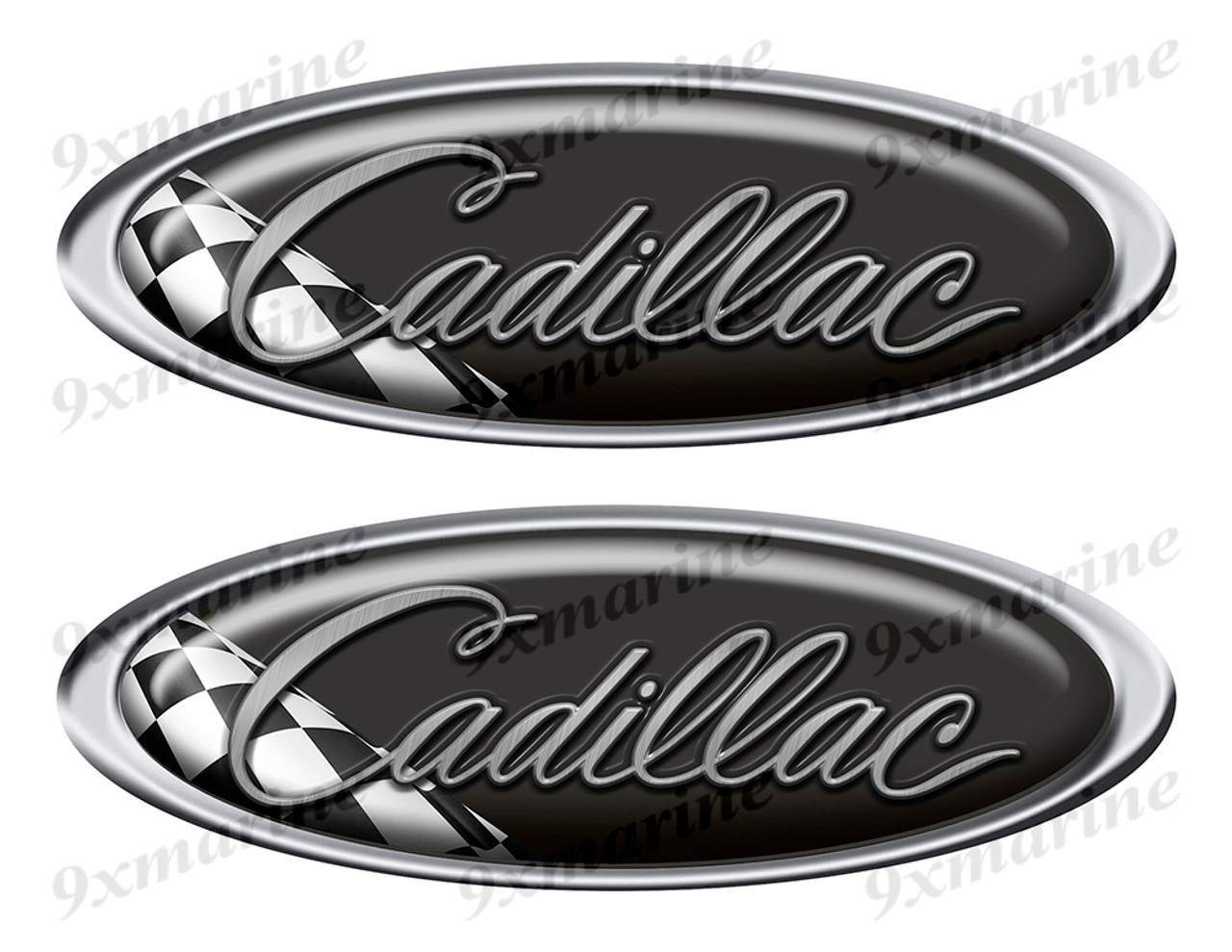 Two Cadillac Classic Oval Stickers 10" long