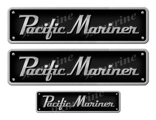 Pacific Mariner Stickers - 10" long set. Replica Name Plate in Vinyl