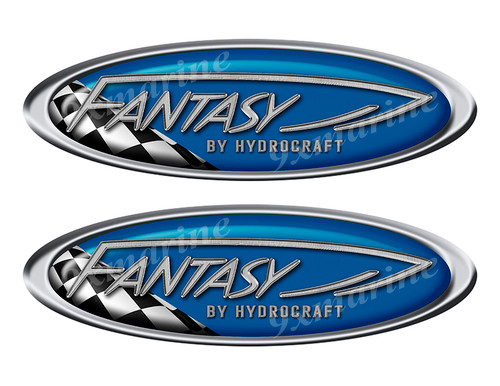 Two Fantasy Vinyl Racing Oval Stickers 10" long each