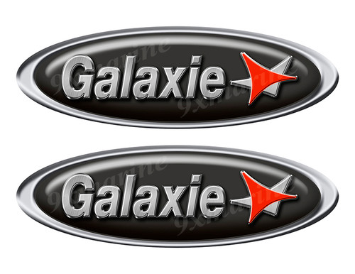 Two Galaxie Classic Oval Stickers 10" long