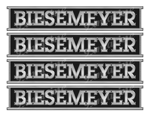 4 Biesemeyer boat Stickers "3D Vinyl Replica" of originals - 10" long