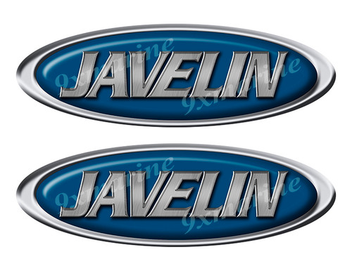 Two Javelin Vinyl Oval Stickers 10" long each