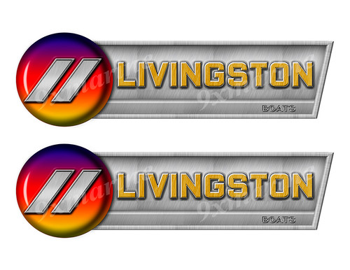 Livingston Retro Sticker set - 10"x3". Remastered Name Plate