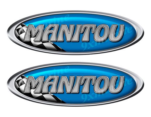 Two Manitou Vinyl Racing Oval Stickers 10" long each