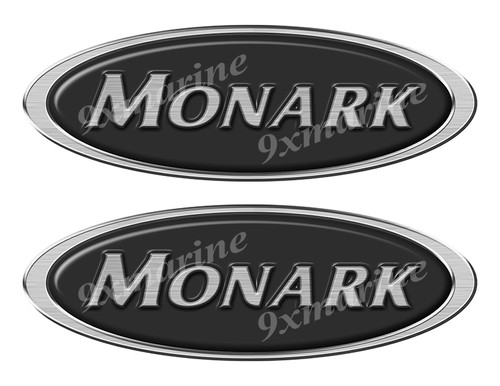 2 MonArk Boat Stickers "3D Vinyl Replica" of original - 10" long