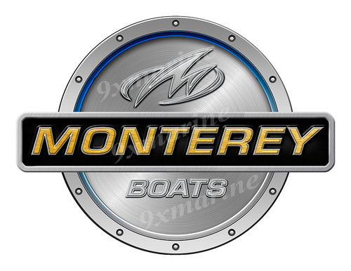 One Monterey Remastered Sticker. Brushed Metal Style - 7.5" diameter