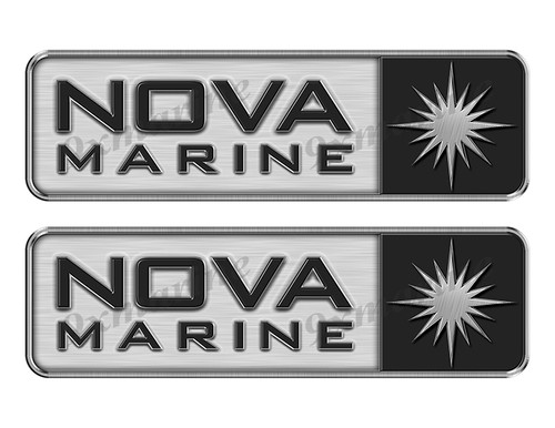 2 Nova Marine Boat Stickers "3D Vinyl Replica" of original - 10" long