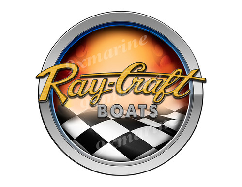 Ray-Craft Bass Boat Racing Round Sticker - Name Plate