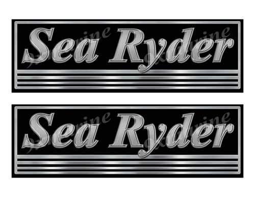 2 Sea Ryder Boat Stickers. Remastered Name Plate