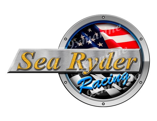 One Sea Ryder Racing Round Sticker 10"x6.5"