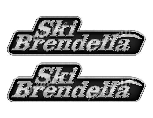 2 Ski Brendella Boat Stickers "3D Vinyl Replica" of original - 10" long