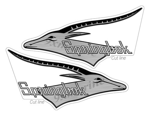 2 Springbok Boat Stickers "3D Vinyl Replica" of original
