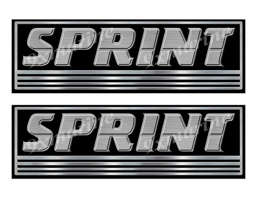 2 Sprint Boat Stickers. Remastered Name Plate