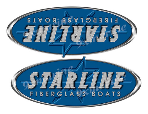 2 Starline Boat Stickers "3D Vinyl Replica" of original