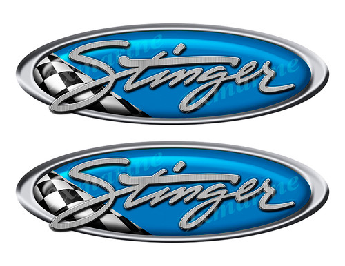 Two Stinger Vinyl Racing Oval Stickers - 10" long each