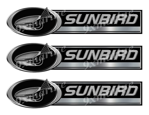 3 Sunbird Classic Stickers - 10" long each