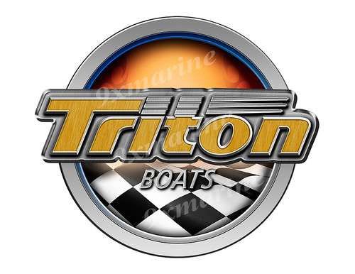 Triton Boat Racing Round Sticker - Name Plate