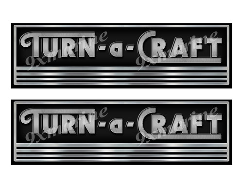 2 Turn-a-Craft Boat Classic Stickers. Remastered Name Plate