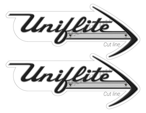 2 Uniflite Stickers "3D Vinyl Replica" of original