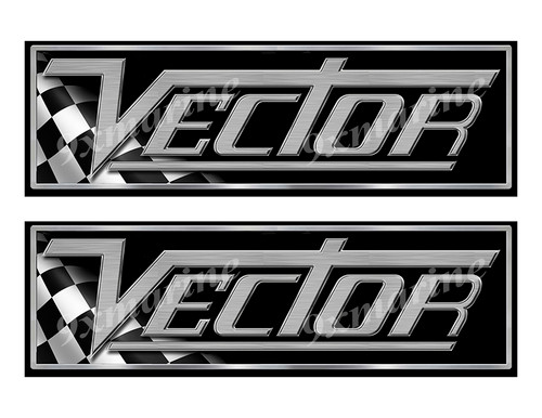 2 Vector Boat Classic Racing 10" long Stickers