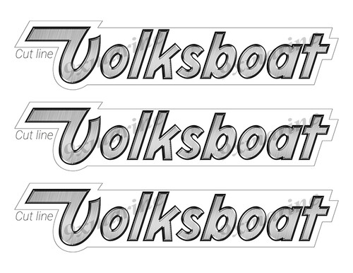 3 Volksboat Boat Stickers "3D Vinyl Replica" of original