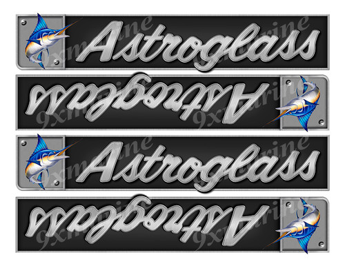 4 Astroglass Boat "Marlin" Designer Stickers