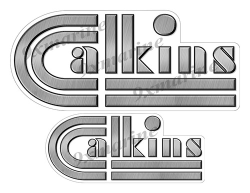 2 Calkins Boat Stickers "3D Vinyl Replica" of original
