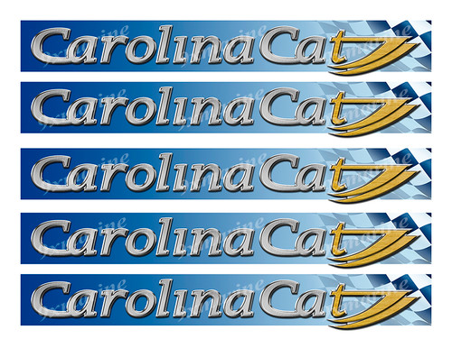 Carolina Cat Boat Racing Sticker Set - 10"x1.5" each