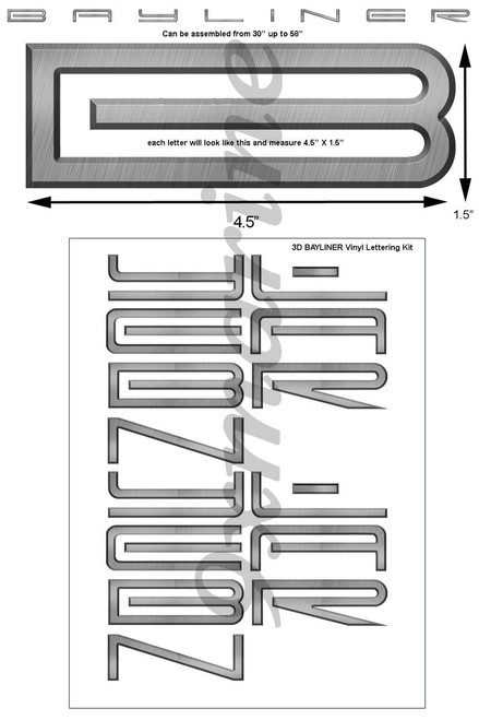 Two Bayliner Vinyl Sticker Set. Must be assembled up to 58" Die-Cut