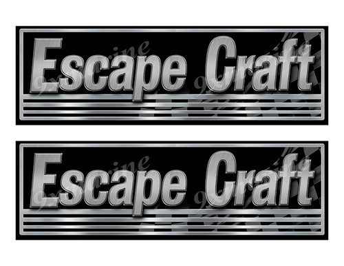2 Escape Craft Boat Classic Stickers. Remastered Name Plate