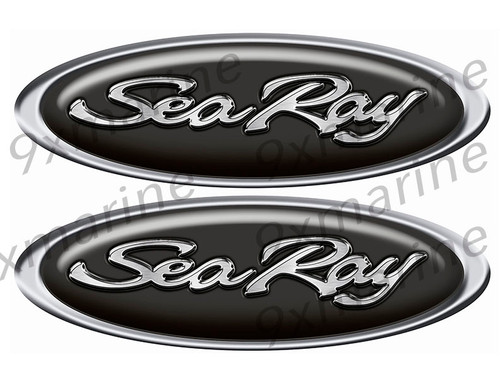 Two Sea Ray Oval Classic Boat Stickers