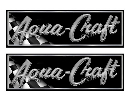 Two Aqua Craft Boat Classic Racing 10" long Stickers