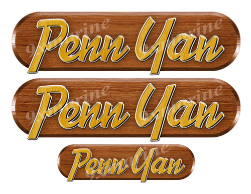 Three Penn Yan Boat Remastered Name Plate Stickers for Restoration Project